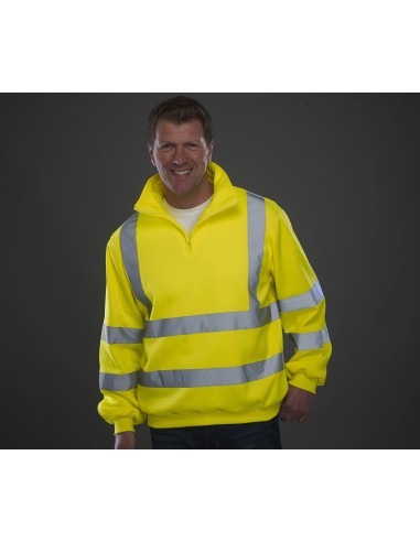 Y-HVK06-Hi-Vis 1/4 Zip Sweatshirt